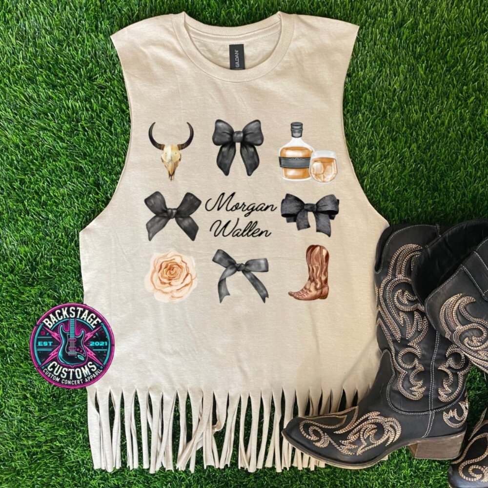 Bows & Wallen Fringe Muscle Tank